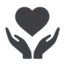 Hands holding heart icon