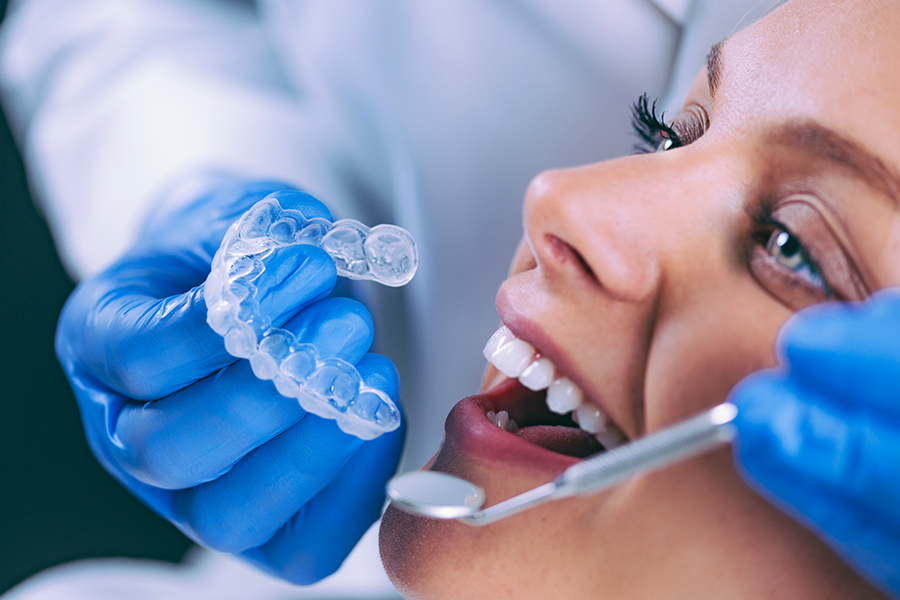 Woman visiting the best dentist in Tampa